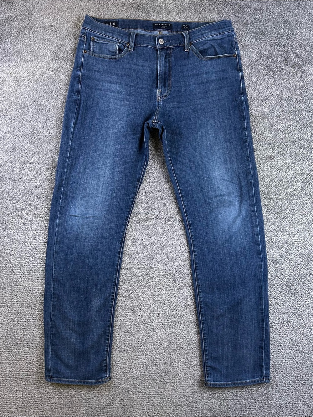 Lucky Brand Jeans Dark Wash 410 Athletic Slim Straight Men's 34x32 31” Inseam